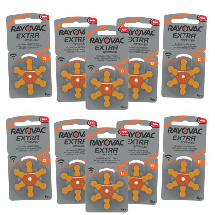 Lot de 10 Plaquettes Rayovac 13 (couleur orange) Piles Auditives